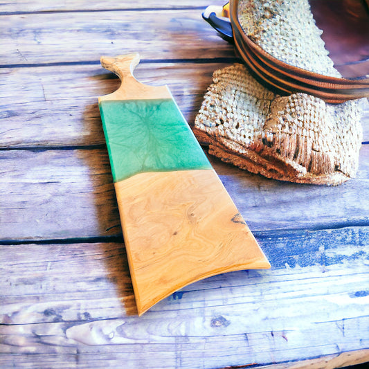 Fishtail Handle - Green Charcuterie Board